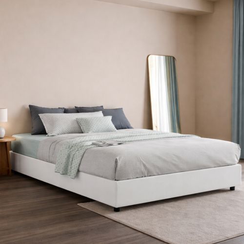 Letto 2 piazze contenitore bianco 175x215cm senza testiera - Alessander