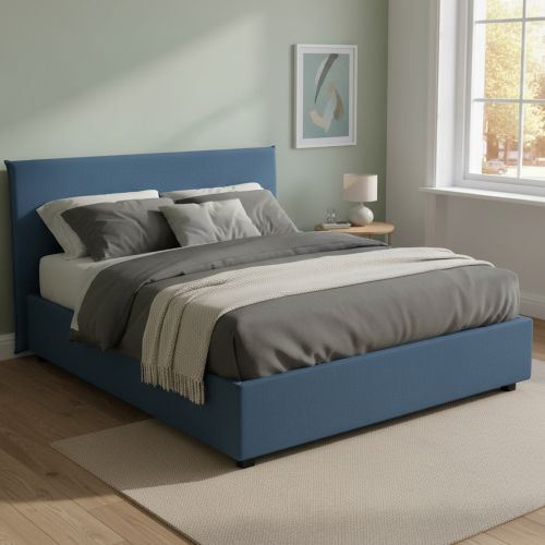 Letto 2 piazze contenitore blu 175x215cm minimal - Ariadni