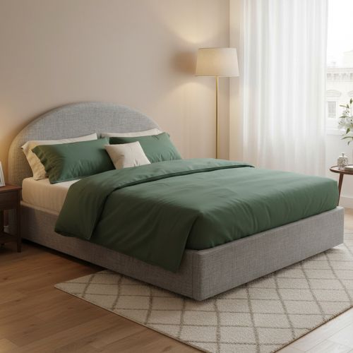 Letto 2 piazze contenitore grigio 175x205cm design - Amida