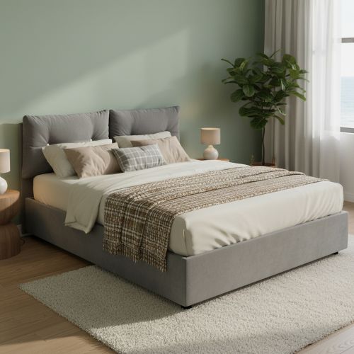 Letto 2 piazze contenitore grigio 175x215cm comodo - Artrax