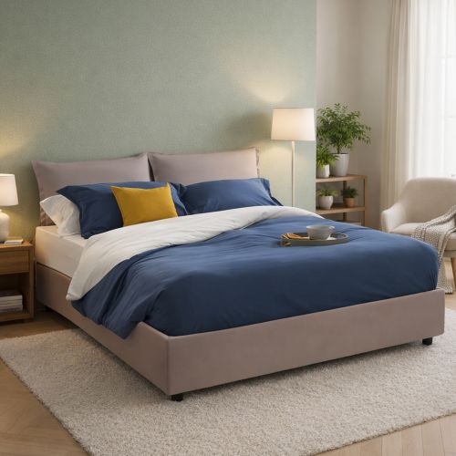 Letto 2 piazze contenitore tortora 175x205cm accogliente - Armani