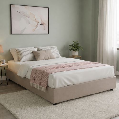 Letto alla francese compatto tortora 155x205cm - Attilino