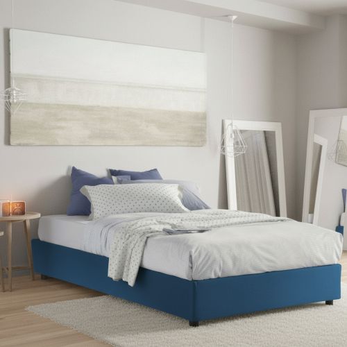 Letto alla francese contenitore blu 155x215cm - Arvic