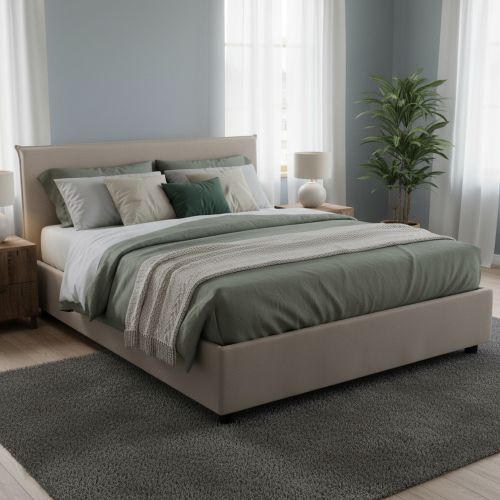 Letto alla francese contenitore tortora 155x205cm - Angelic
