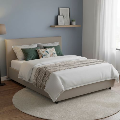 Letto alla francese design tortora 155x215cm - Augustus
