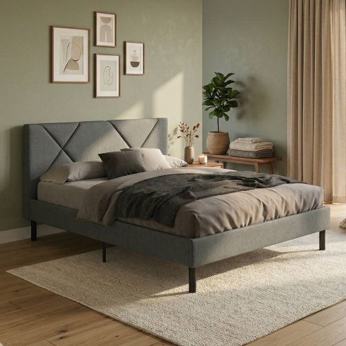 Letto alla francese Ikelos, 140x190 cm, Grigio