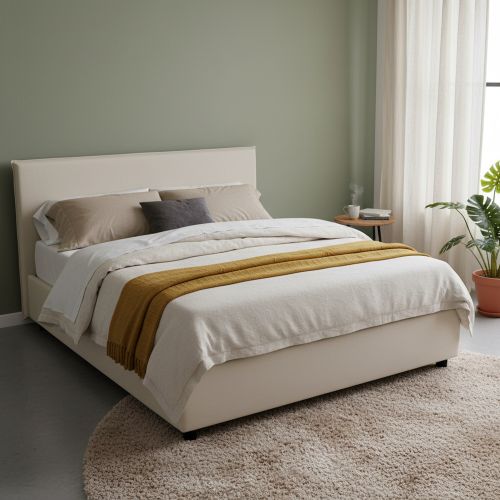 Letto alla francese in legno beige 155x205cm - Alion
