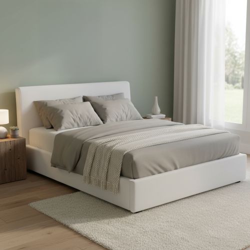 Letto alla francese materasso incluso bianco 155x215cm - Aros