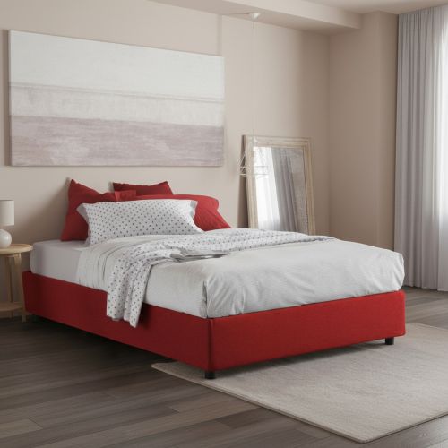 Letto alla francese materasso incluso rosso 155x205cm - Arto