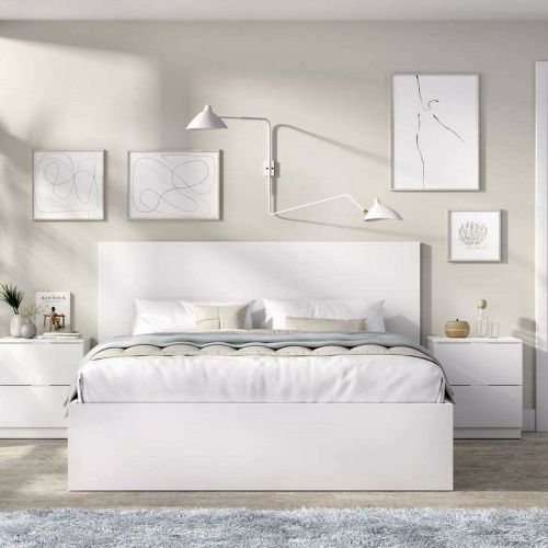 Letto alla francese moderno bianco 195x246cm - Ulika