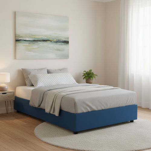 Letto alla francese salvaspazio blu 155x215cm - Alaksir