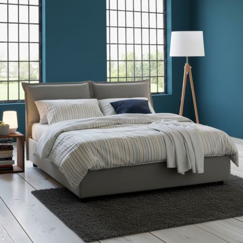 Letto alla francese salvaspazio grigio 155x215cm - Annica