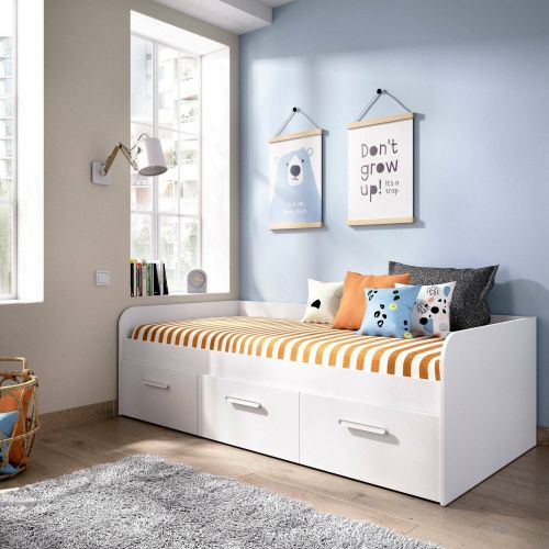 Letto bambini 3 cassetti 194x97cm bianco - Aco