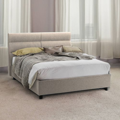 Letto due piazze con contenitore tortora 177x228cm - Bedero