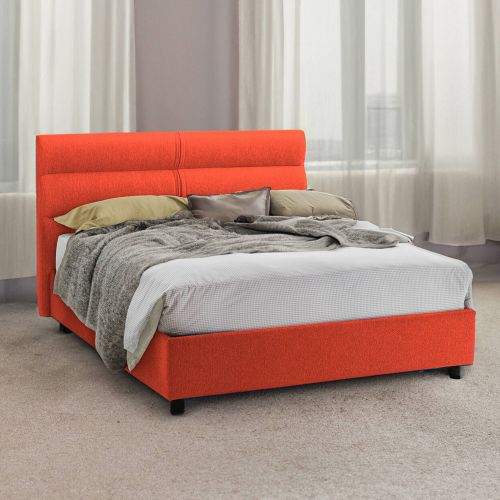 Letto due piazze contenitore arancione 177x228cm struttura in metallo - Briaglia