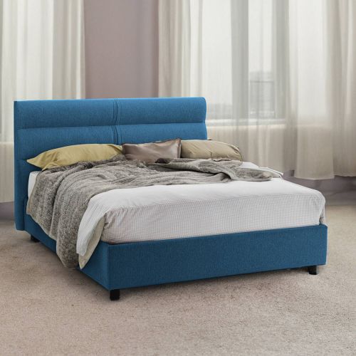 Letto due piazze contenitore blu 177x218cm struttura in metallo - Brienno