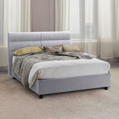 Letto due piazze contenitore grigio 177x218cm struttura in metallo - Brienno