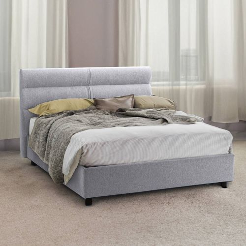 Letto due piazze contenitore grigio 177x228cm struttura in metallo - Briaglia