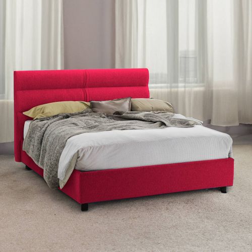 Letto due piazze contenitore rosso 177x228cm struttura in metallo - Briaglia