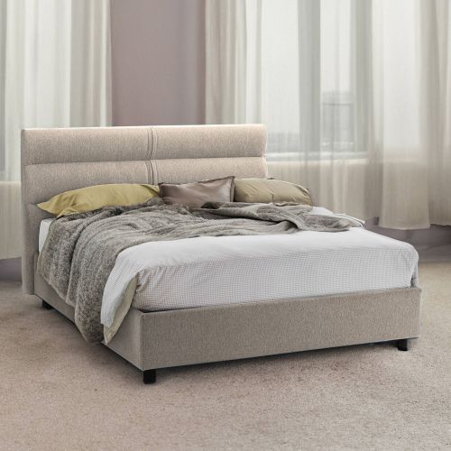 Letto due piazze contenitore tortora 177x218cm - Briatico