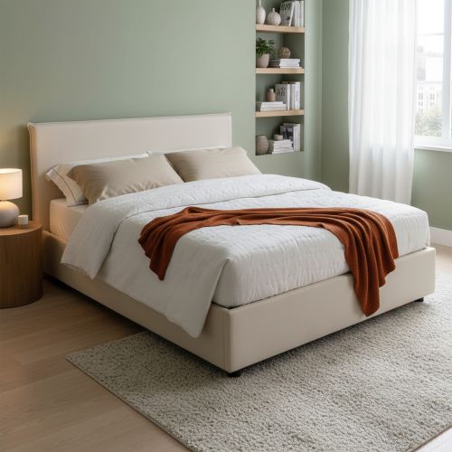 Letto francese contenitore beige 155x205cm - Angelic
