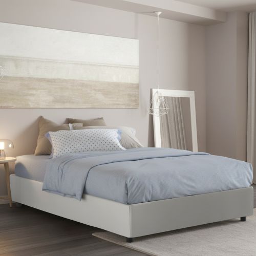 Letto francese contenitore bianco 155x215cm - Azuko