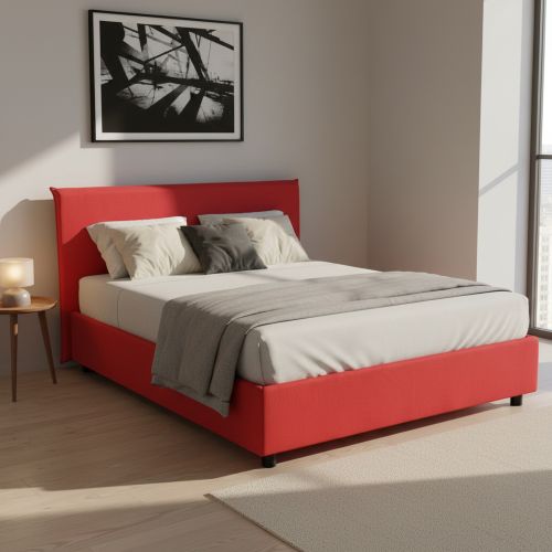 Letto francese contenitore rosso 155x215cm - Alvacus