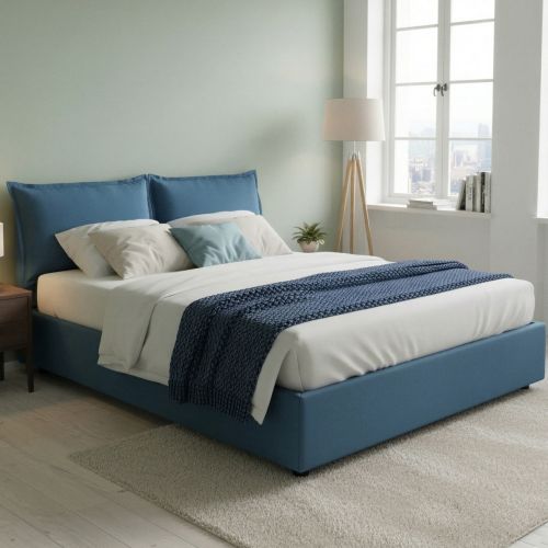Letto francese design blu 155x215cm - Agalo