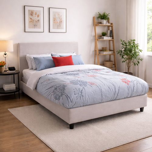 Letto francese imbottito bianco 155x205cm - Alion