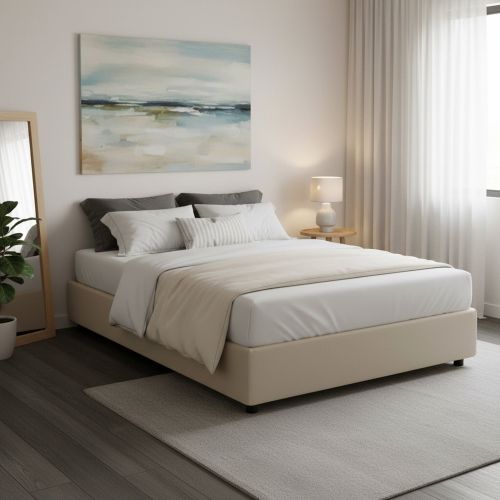 Letto francese in legno beige 155x205cm - Arto