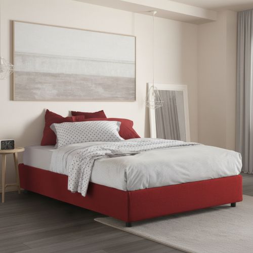 Letto francese in legno rosso 155x215cm - Arvic