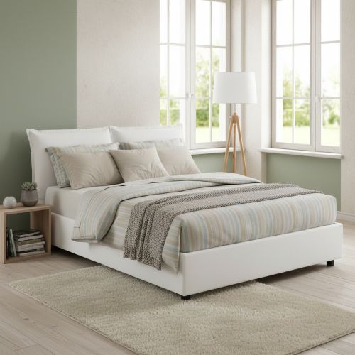Letto francese lavabile bianco 155x215cm - Annica