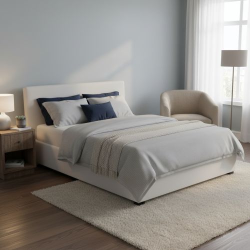 Letto francese materasso incluso bianco 155x215cm - Morganite