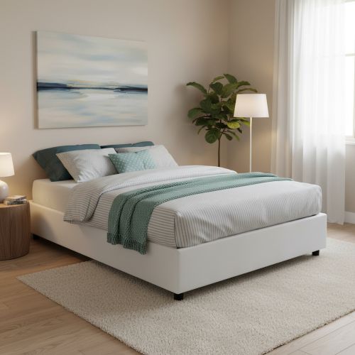 Letto francese minimal bianco 155x215cm - Arvic