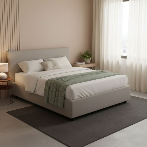 Letto francese minimal grigio 155x205cm - Alion