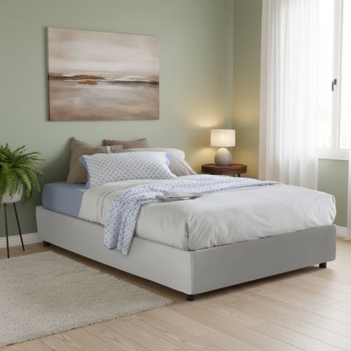 Letto francese salvaspazio bianco 155x205cm - Aladino