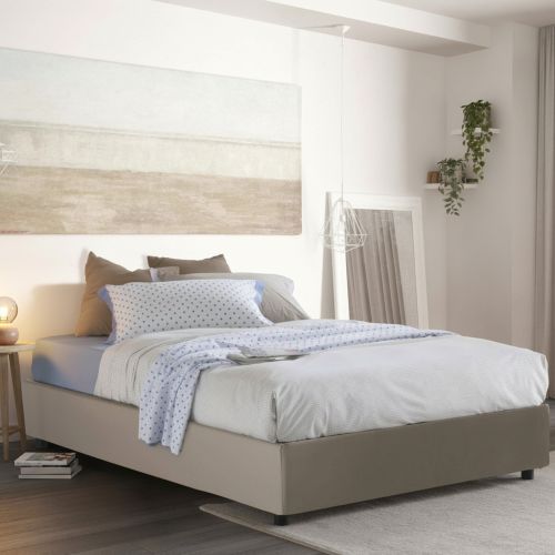 Letto francese salvaspazio tortora 155x205cm - Aladino
