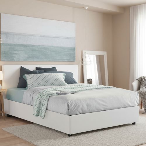 Letto francese sfoderabile bianco 155x215cm - Alaksir