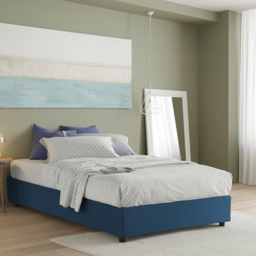Letto francese sfoderabile blu 155x205cm - Arto