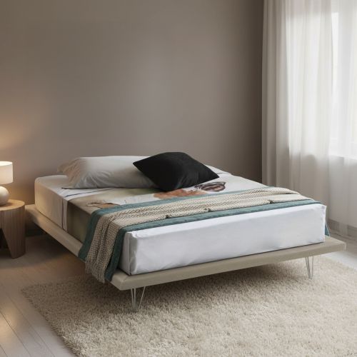 Letto matrimoniale beige 180x215cm sfoderabile - Pietersite