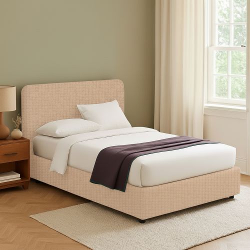 Letto Matrimoniale Beige Sfoderabile Contenitore, Dimensione Materasso 160x200 cm - Argentina