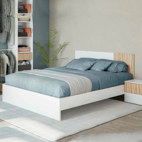 Letto matrimoniale bianco 196x166cm - Adia