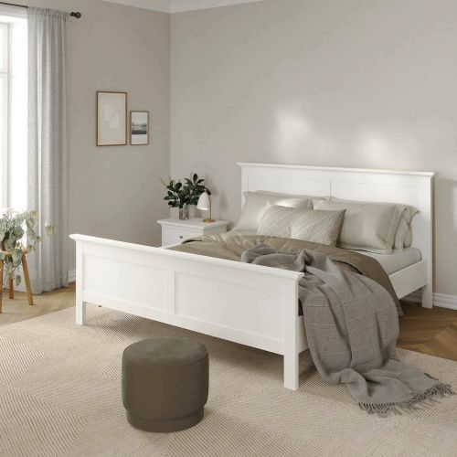 Letto matrimoniale bianco 199x210cm - Fusi