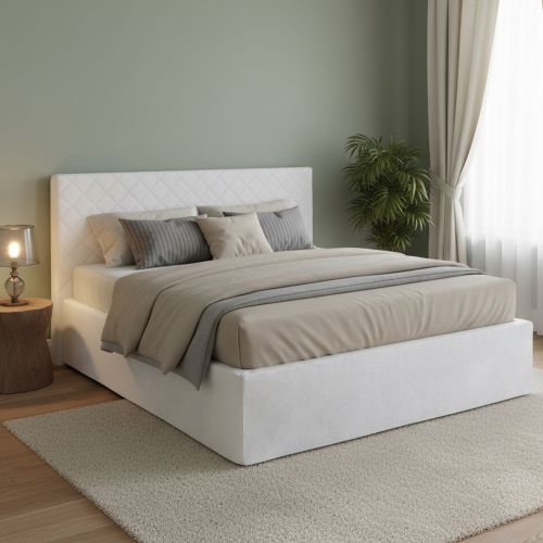 Letto matrimoniale bianco 5x170cm con materasso - Delinda