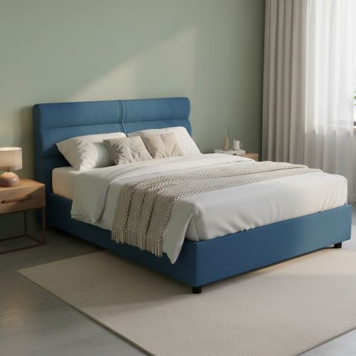 Letto Matrimoniale blu Materasso Incluso Sfoderabile, Contenitore Made in Italy - Bedero