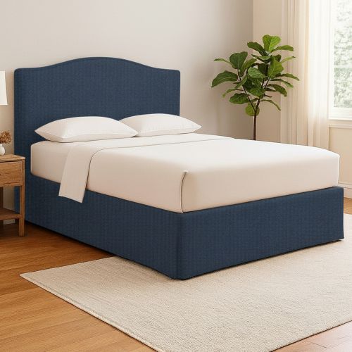 Letto Matrimoniale blu Sfoderabile Contenitore, Dimensione Materasso 160x190 cm - Turania