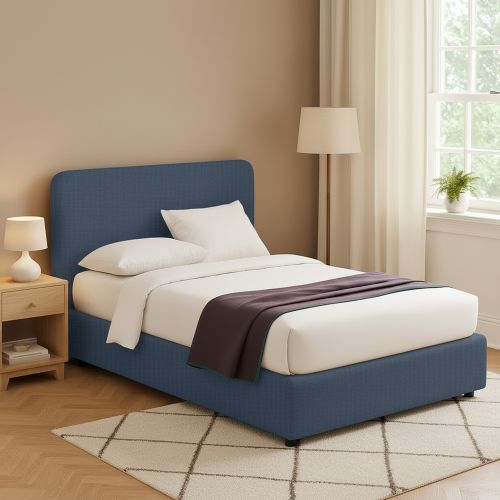 Letto Matrimoniale blu Sfoderabile Contenitore, Dimensione Materasso 160x200 cm - Argentina