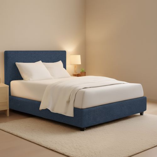 Letto Matrimoniale blu Sfoderabile Contenitore, Dimensione Materasso 160x200 cm - Lenta