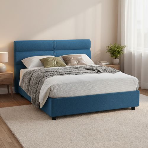 Letto Matrimoniale blu Sfoderabile Contenitore, Dimensione Materasso 160x200 cm Made in Italy - Briaglia