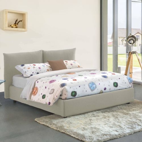 Letto matrimoniale con contenitore beige 190x225cm - Arcole
